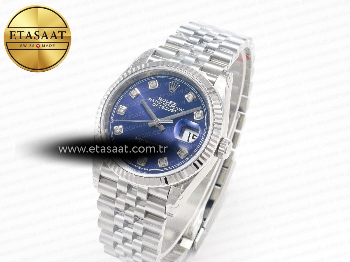 Rolex DateJust 36 SS 116234 VSF 1:1 Best Edition 904L Steel Blue Diamonds Dial on Jubilee Bracelet VS3135 - Görsel 2