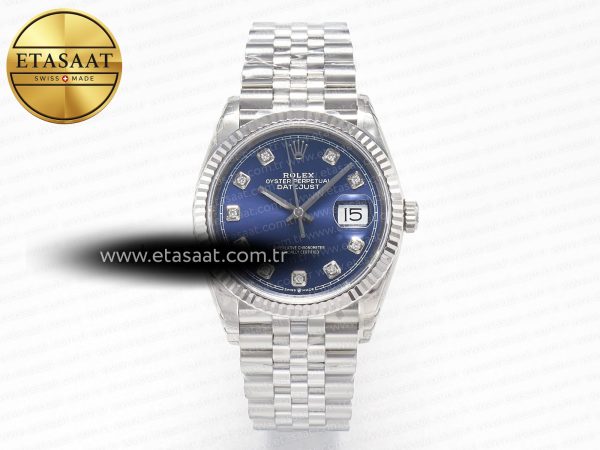 Rolex Datejust 36 116234 VSF Mavi Pırlanta Kadran VS3135 Eta Saat - Görsel 3 - 1:1 Süper Klon Saat