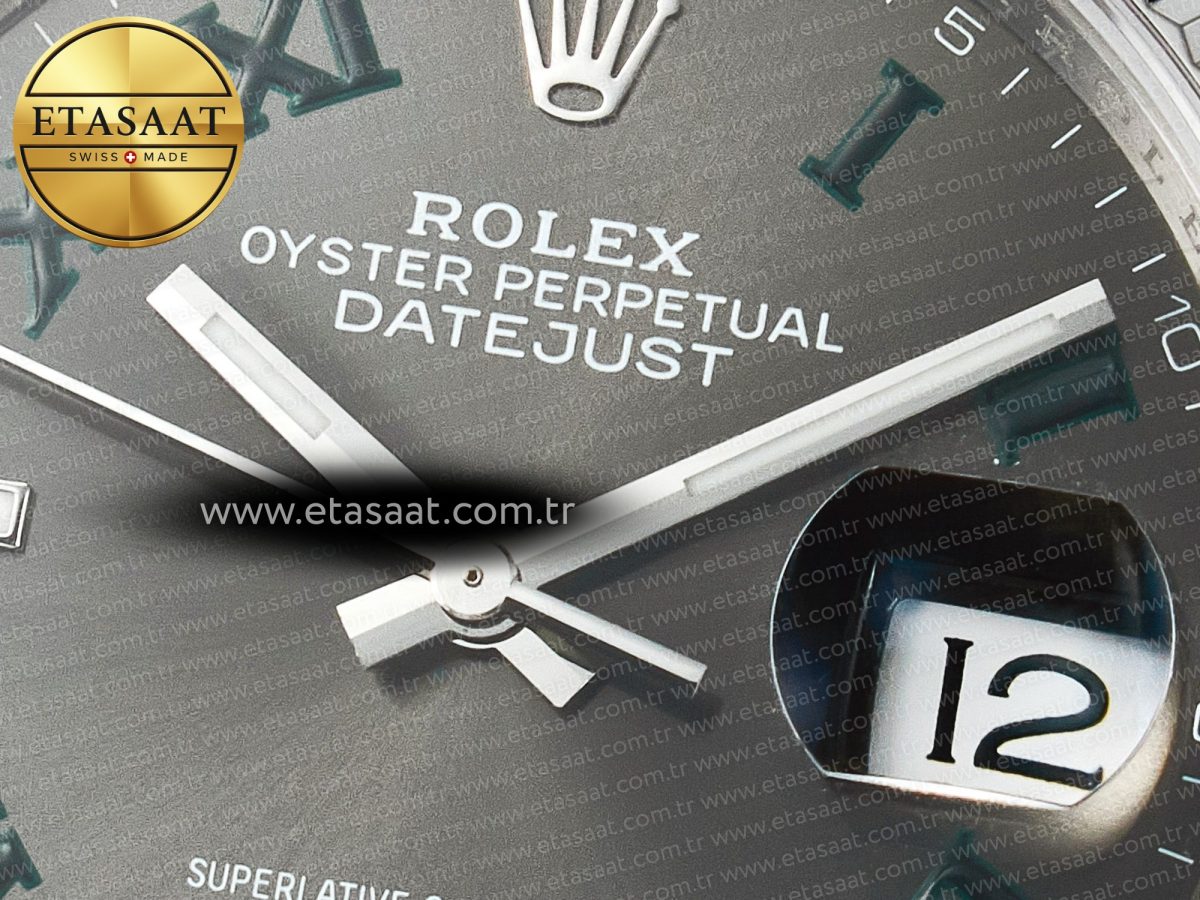 Rolex DateJust 36 SS 116234 VSF 1:1 Best Edition 904L Steel Gray Green Roman Dial on oyster Bracelet VS3235 - Görsel 11