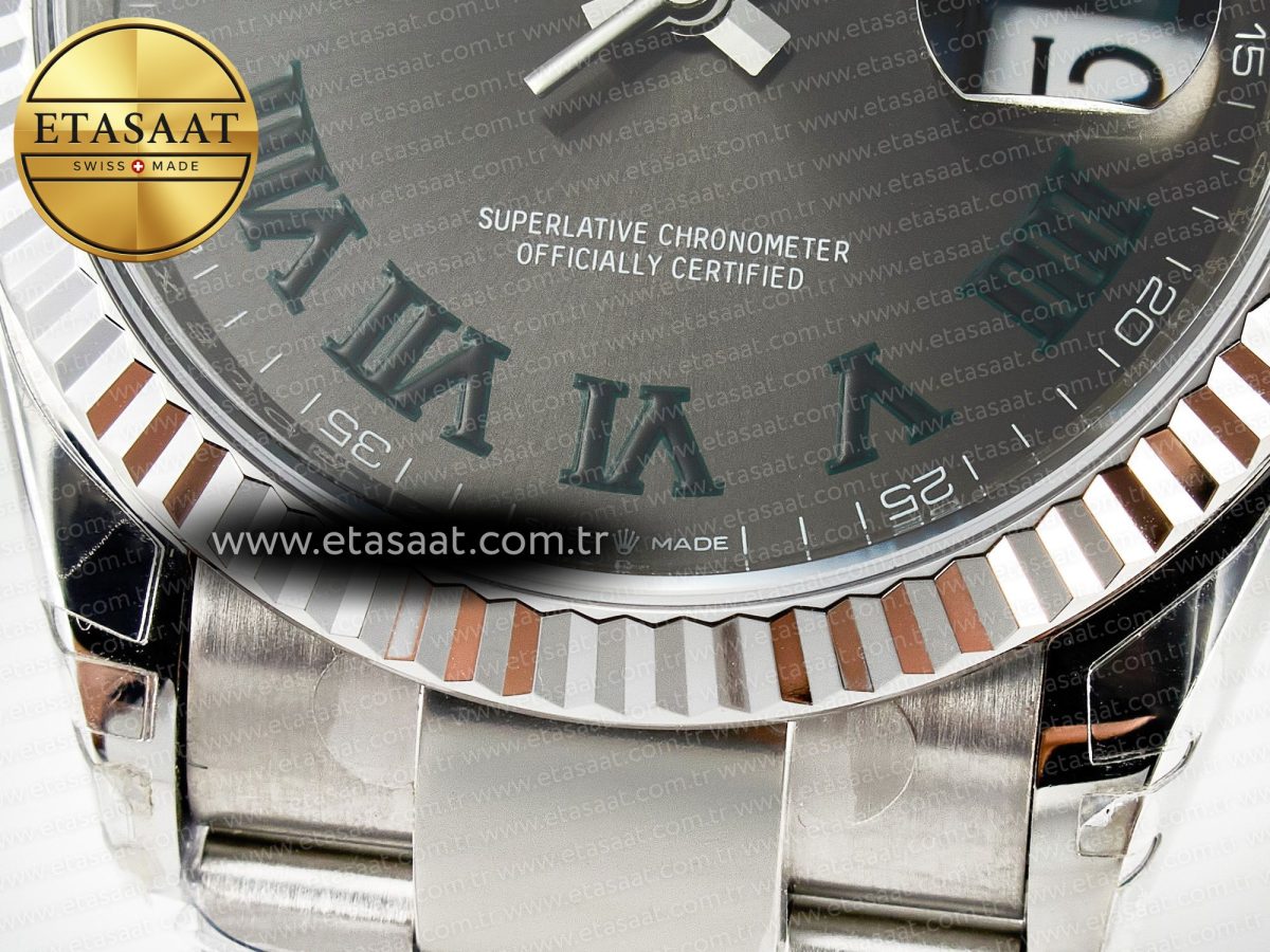 Rolex DateJust 36 SS 116234 VSF 1:1 Best Edition 904L Steel Gray Green Roman Dial on oyster Bracelet VS3235 - Görsel 13