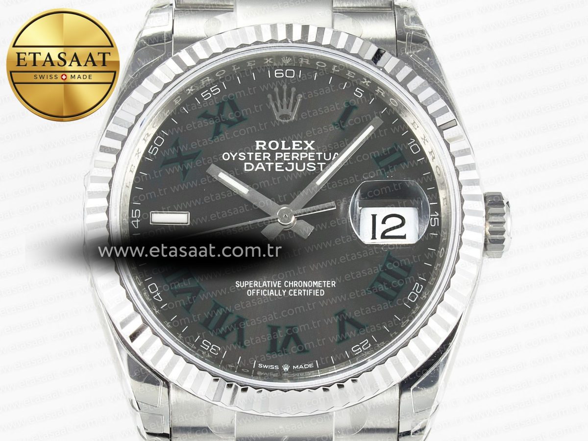 Rolex DateJust 36 SS 116234 VSF 1:1 Best Edition 904L Steel Gray Green Roman Dial on oyster Bracelet VS3235 - Görsel 4