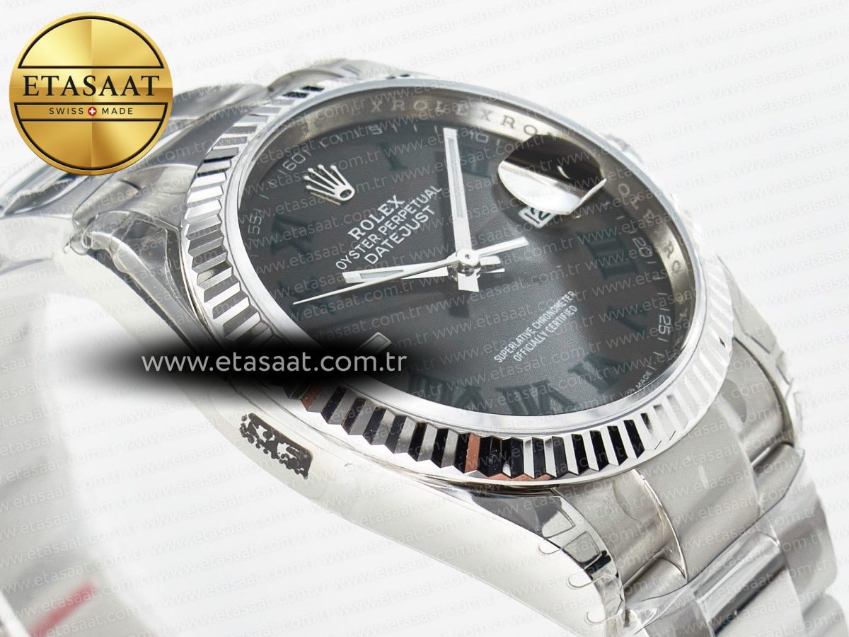 Rolex DateJust 36 SS 116234 VSF 1:1 Best Edition 904L Steel Gray Green Roman Dial on oyster Bracelet VS3235 - Görsel 7