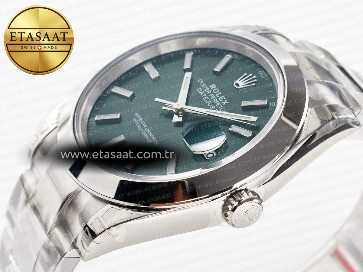 Rolex DateJust 41 126330 904L SS VSF 1:1 Best Edition Green Dial on Oyster Bracelet VS3235 - Görsel 6