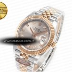 Rolex DateJust 41 126331 904L SS/RG Clean 1:1 Best Edition Steel Silver Diamond Stick Dial on Jubilee Bracelet VR3235