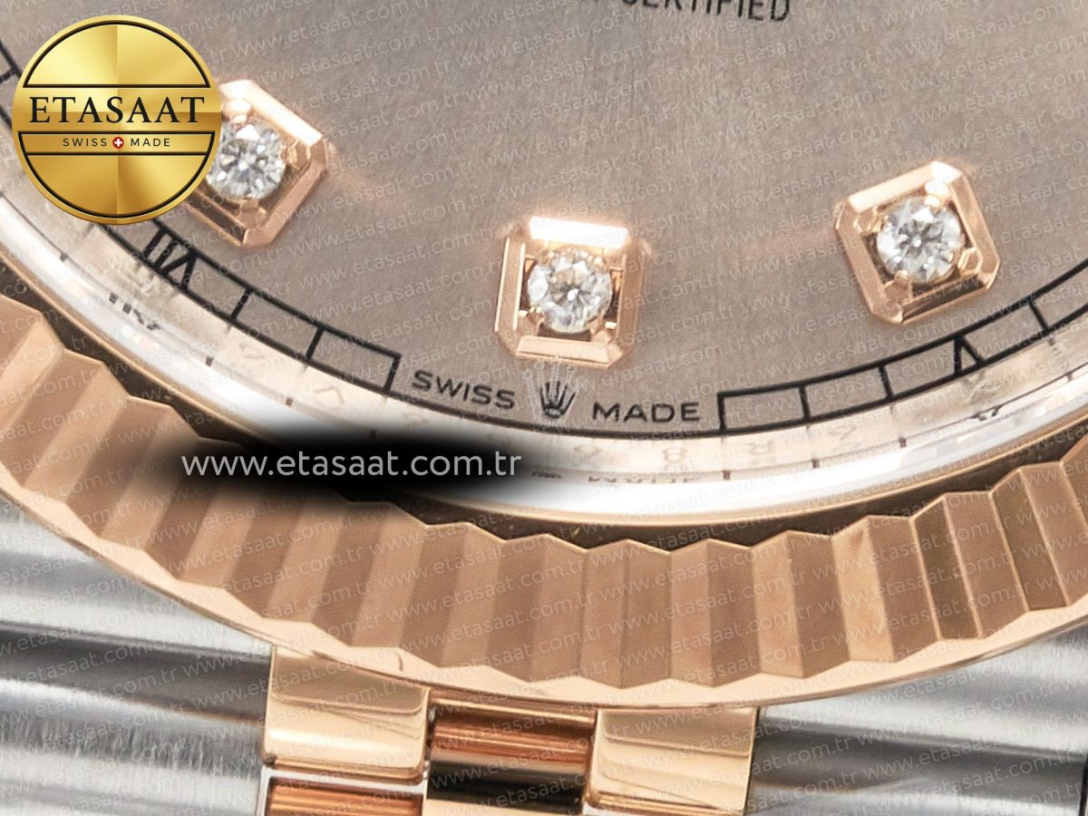 Rolex DateJust 41 126331 904L SS/RG Clean 1:1 Best Edition Steel Silver Diamond Stick Dial on Jubilee Bracelet VR3235 - Görsel 13