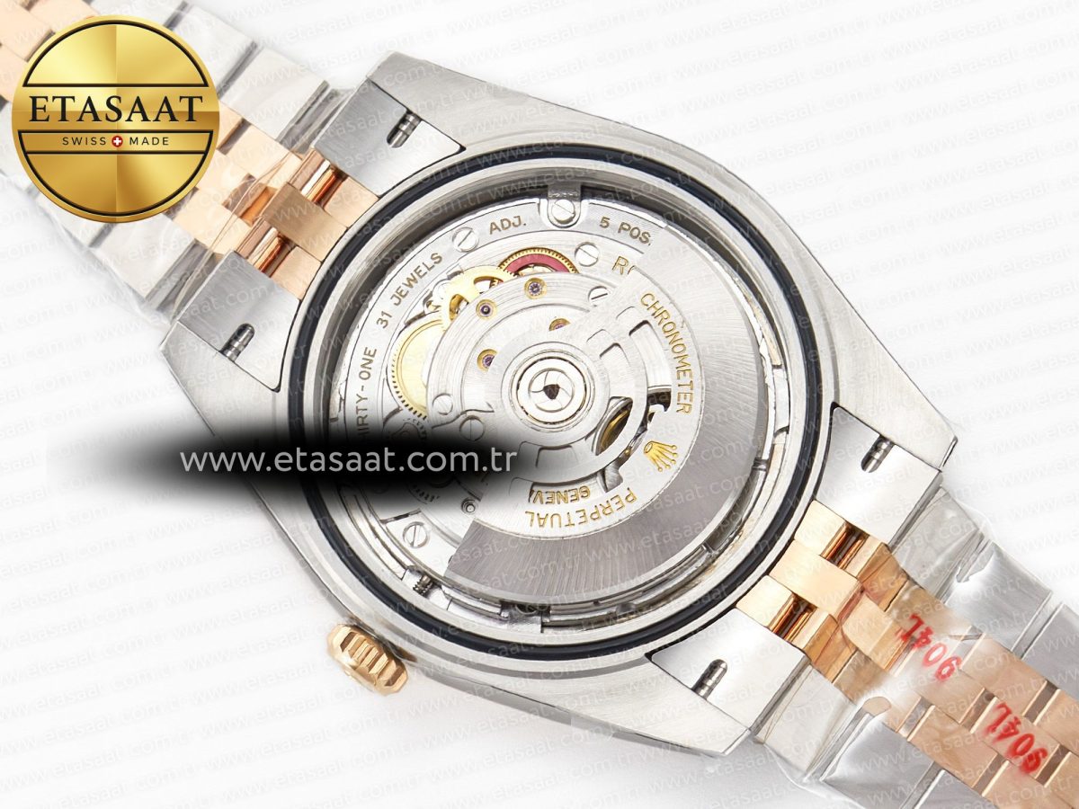Rolex DateJust 41 126331 904L SS/RG Clean 1:1 Best Edition Steel Silver Diamond Stick Dial on Jubilee Bracelet VR3235 - Görsel 19