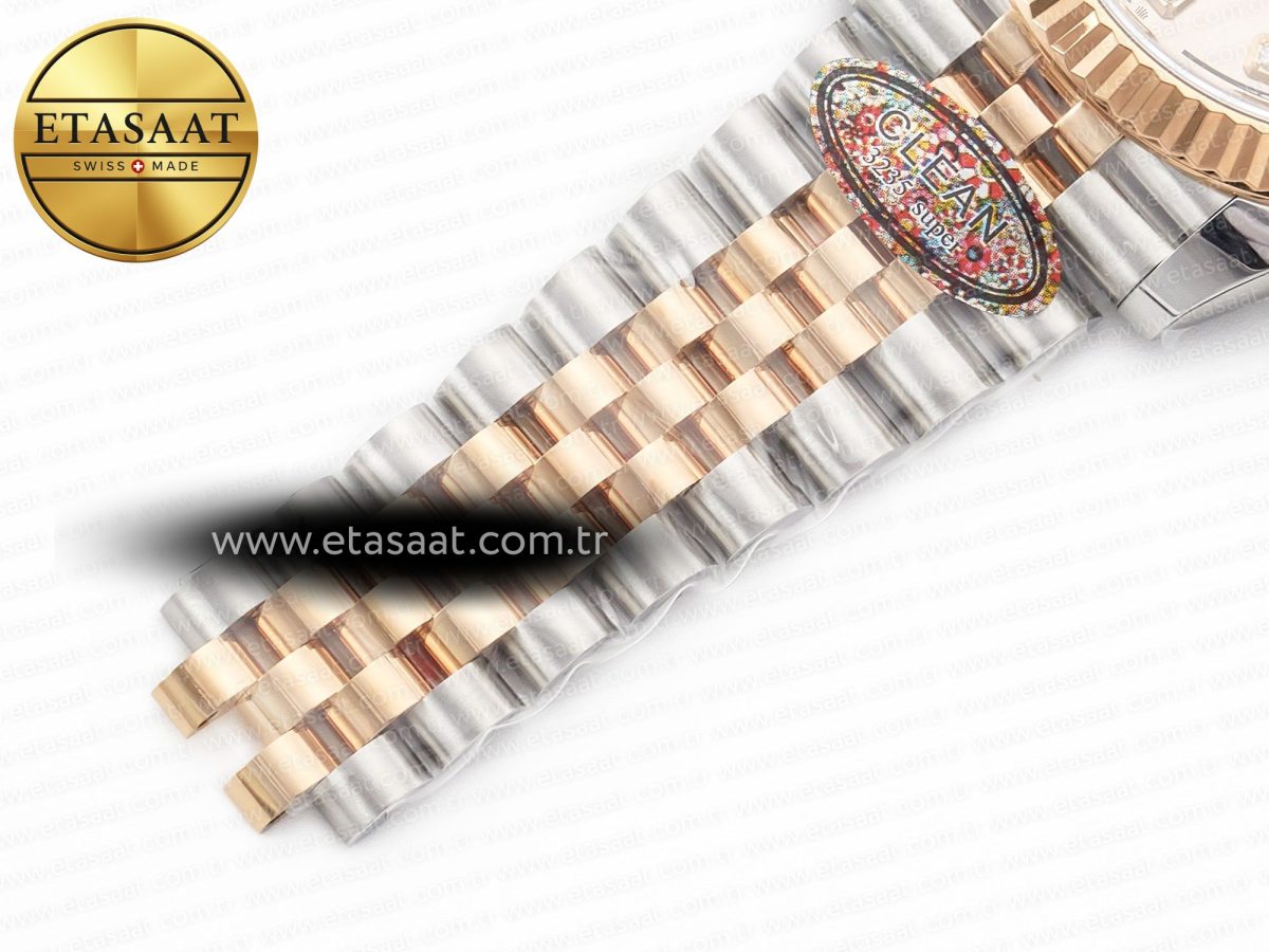 Rolex DateJust 41 126331 904L SS/RG Clean 1:1 Best Edition Steel Silver Diamond Stick Dial on Jubilee Bracelet VR3235 - Görsel 26
