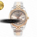 Rolex Datejust 41 126331 Rg Clean Çelik Gümüş VR3235 Eta Saat - Görsel 3 - 1:1 Süper Klon Saat