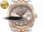 Rolex DateJust 41 126331 904L SS/RG Clean 1:1 Best Edition Steel Silver Diamond Stick Dial on Jubilee Bracelet VR3235 - Görsel 4