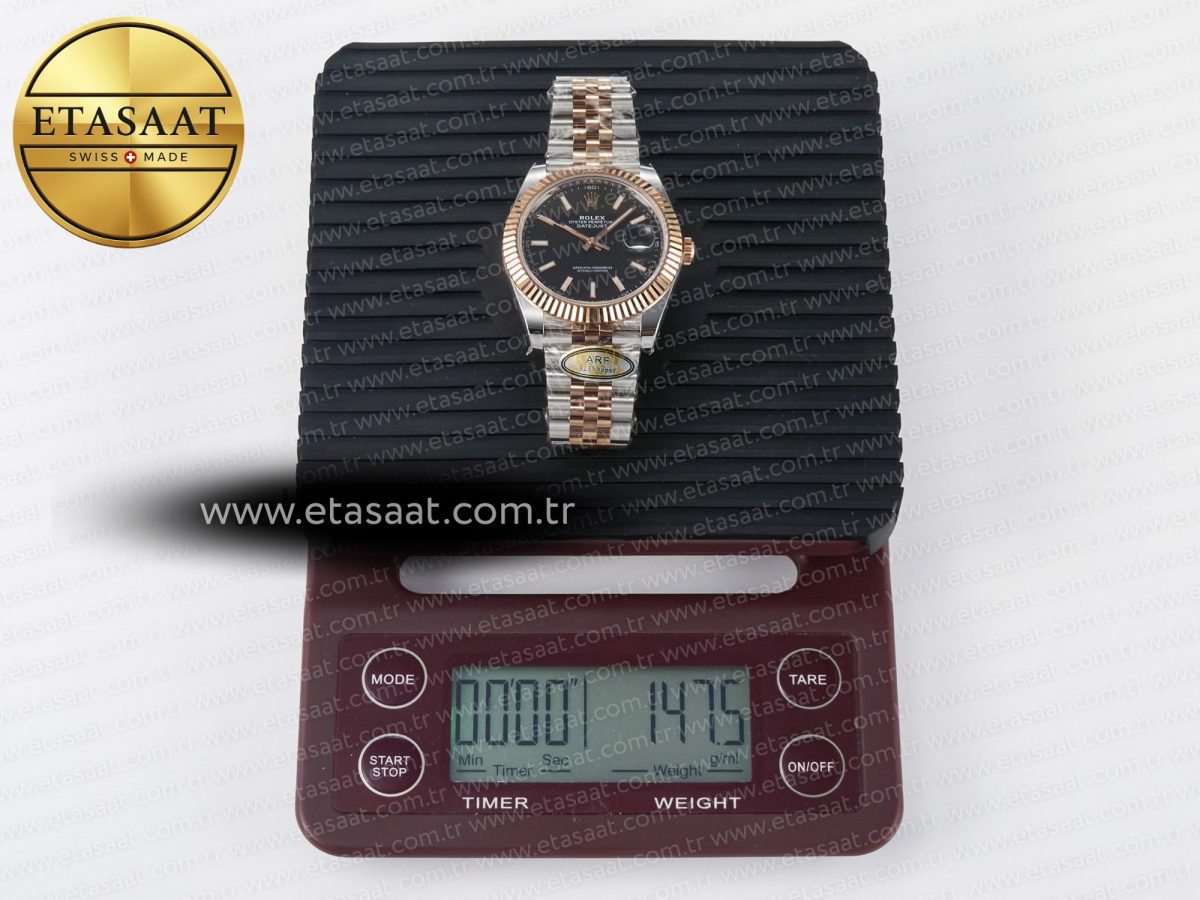 Rolex DateJust 41 126331 ARF 1:1 Best Edition 904L Steel Black Dial on SS/RG Jubilee Bracelet SH3235（Gain Weight） - Görsel 14