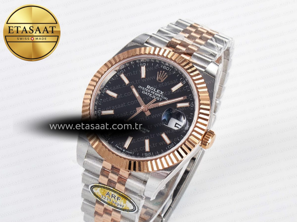Rolex DateJust 41 126331 ARF 1:1 Best Edition 904L Steel Black Dial on SS/RG Jubilee Bracelet SH3235（Gain Weight） - Görsel 2