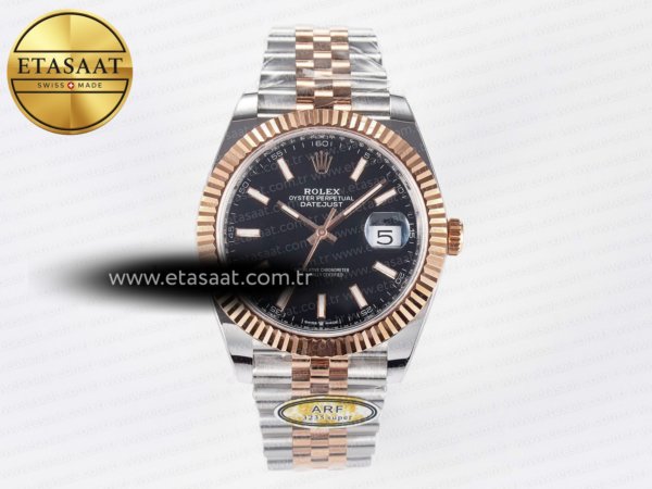 Rolex Datejust 41 126331 ARF Siyah Kadran Jubilee Ağır Kasa Eta Saat - 1:1 Süper Klon Replika Saat