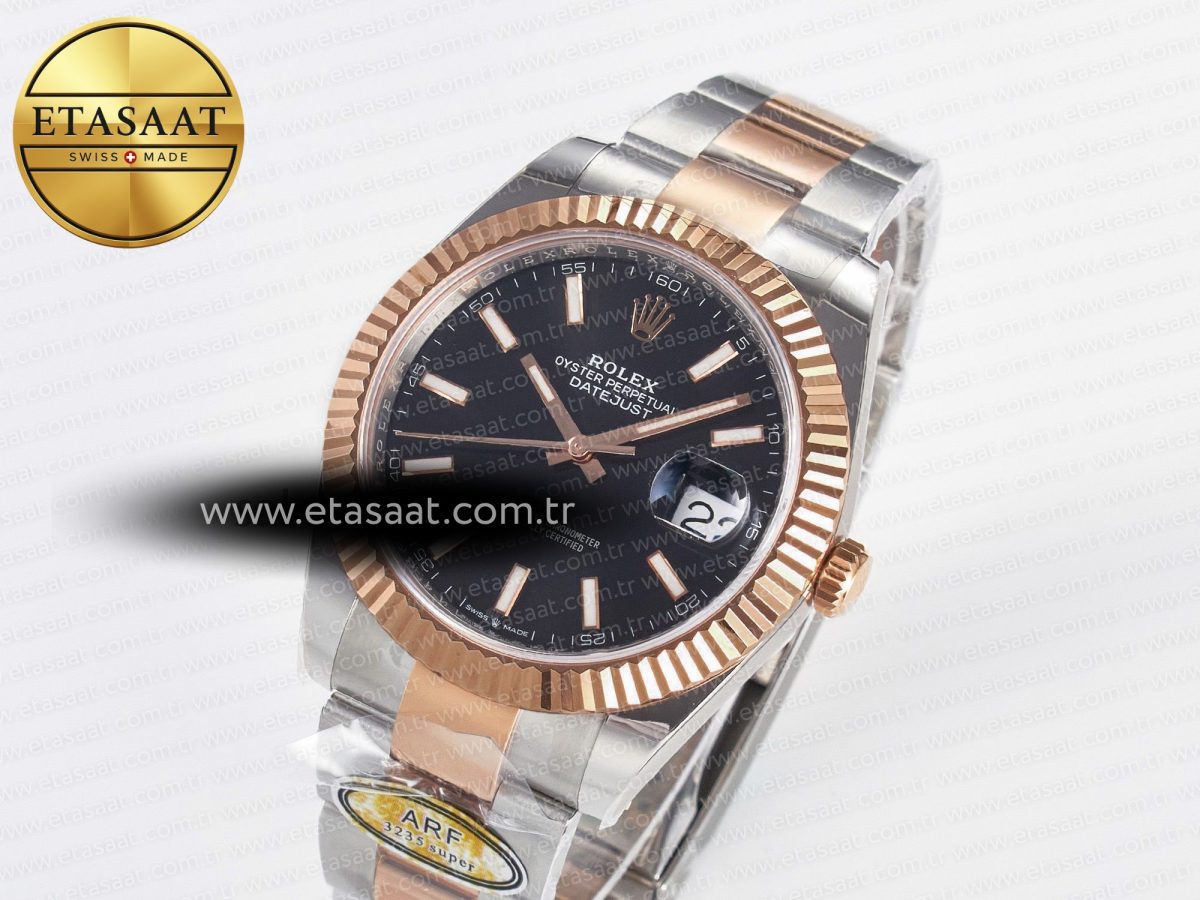 Rolex DateJust 41 126331 ARF 1:1 Best Edition 904L Steel Black Dial on SS/RG Oyster Bracelet SH3235（Gain Weight） - Görsel 2