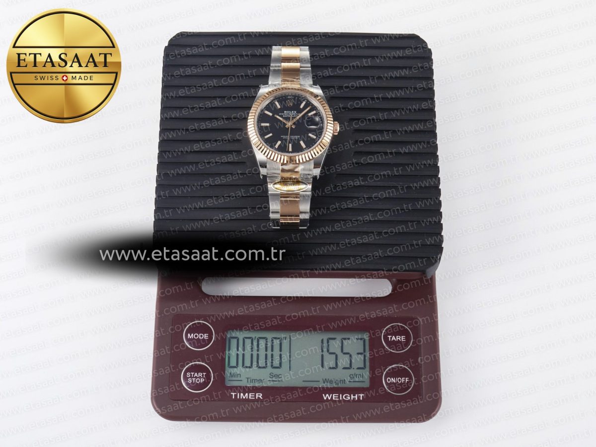 Rolex DateJust 41 126331 ARF 1:1 Best Edition 904L Steel Black Dial on SS/RG Oyster Bracelet SH3235（Gain Weight） - Görsel 35
