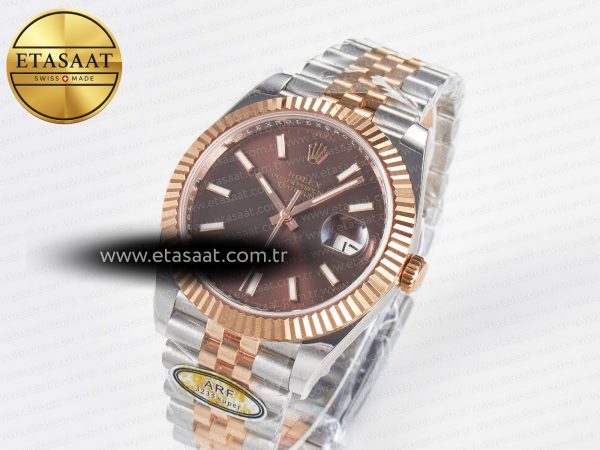 Rolex DateJust 41 126331 ARF 1:1 Best Edition 904L Steel Brown Dial on SS/RG Jubilee Bracelet SH3235(Gain Weight)