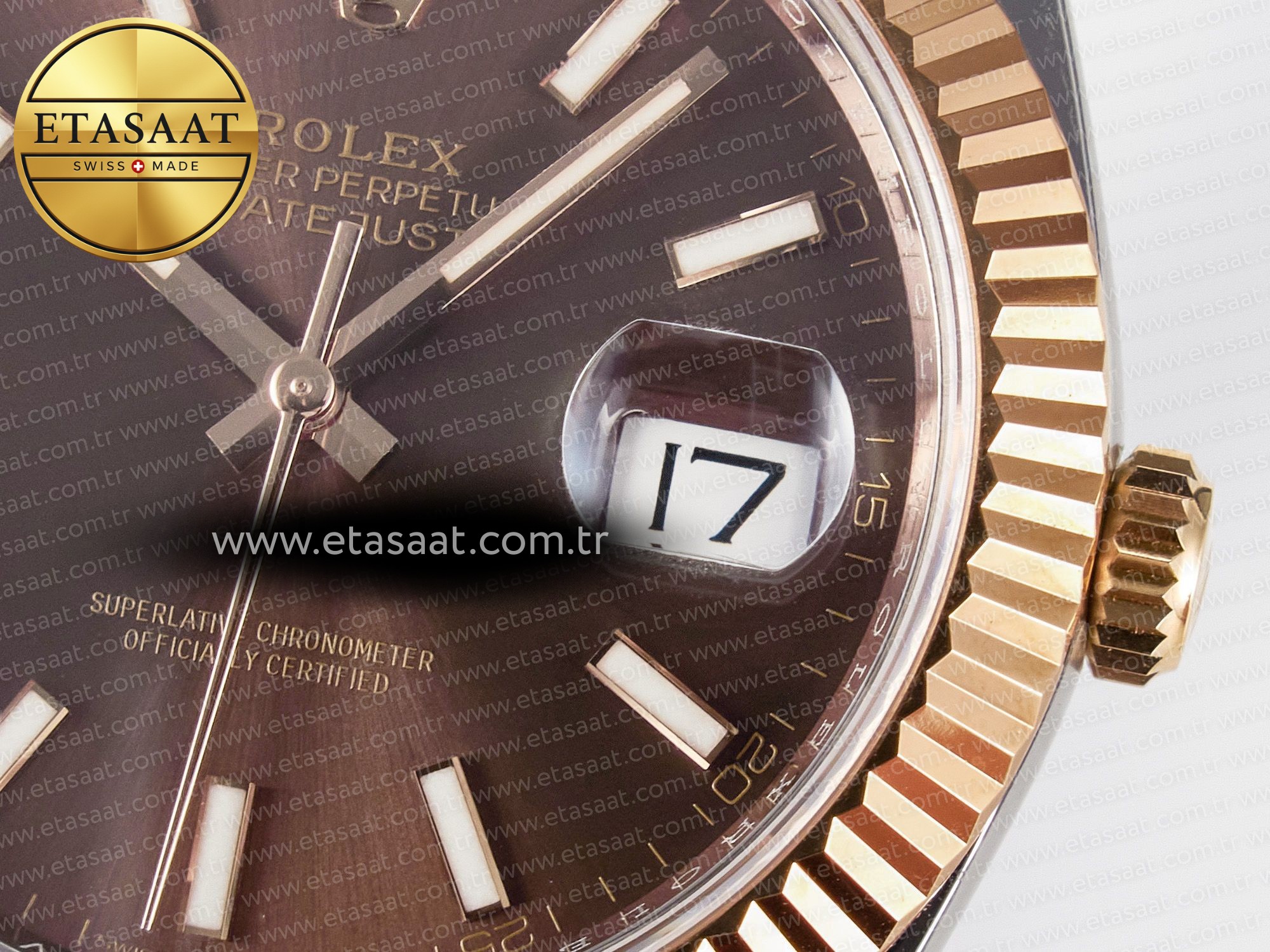 DateJust 41 126331 ARF 1:1 Best Edition 904L Steel Brown Dial on SS/RG Jubilee Bracelet SH3235(Gain Weight) - Resim 11 Rolex DateJust 41 126331 ARF 1:1 Best Edition 904L Steel Brown Dial on SS/RG Jubilee Bracelet SH3235(Gain Weight) - Görsel 11