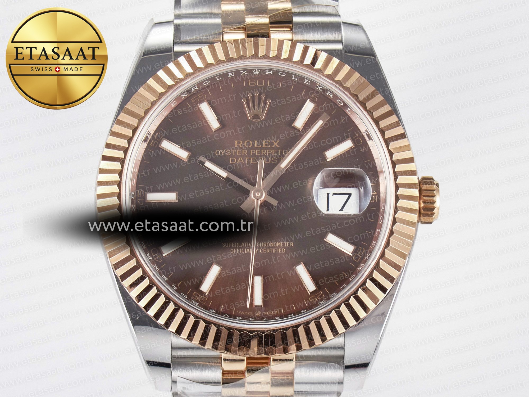 DateJust 41 126331 ARF 1:1 Best Edition 904L Steel Brown Dial on SS/RG Jubilee Bracelet SH3235(Gain Weight) - Resim 4 Rolex DateJust 41 126331 ARF 1:1 Best Edition 904L Steel Brown Dial on SS/RG Jubilee Bracelet SH3235(Gain Weight) - Görsel 4