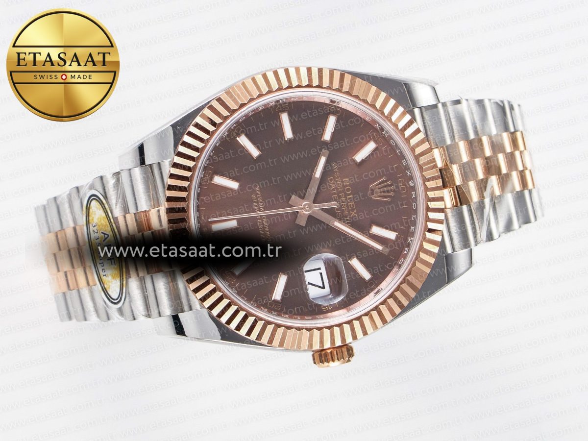 Rolex DateJust 41 126331 ARF 1:1 Best Edition 904L Steel Brown Dial on SS/RG Jubilee Bracelet SH3235（Gain Weight） - Görsel 5