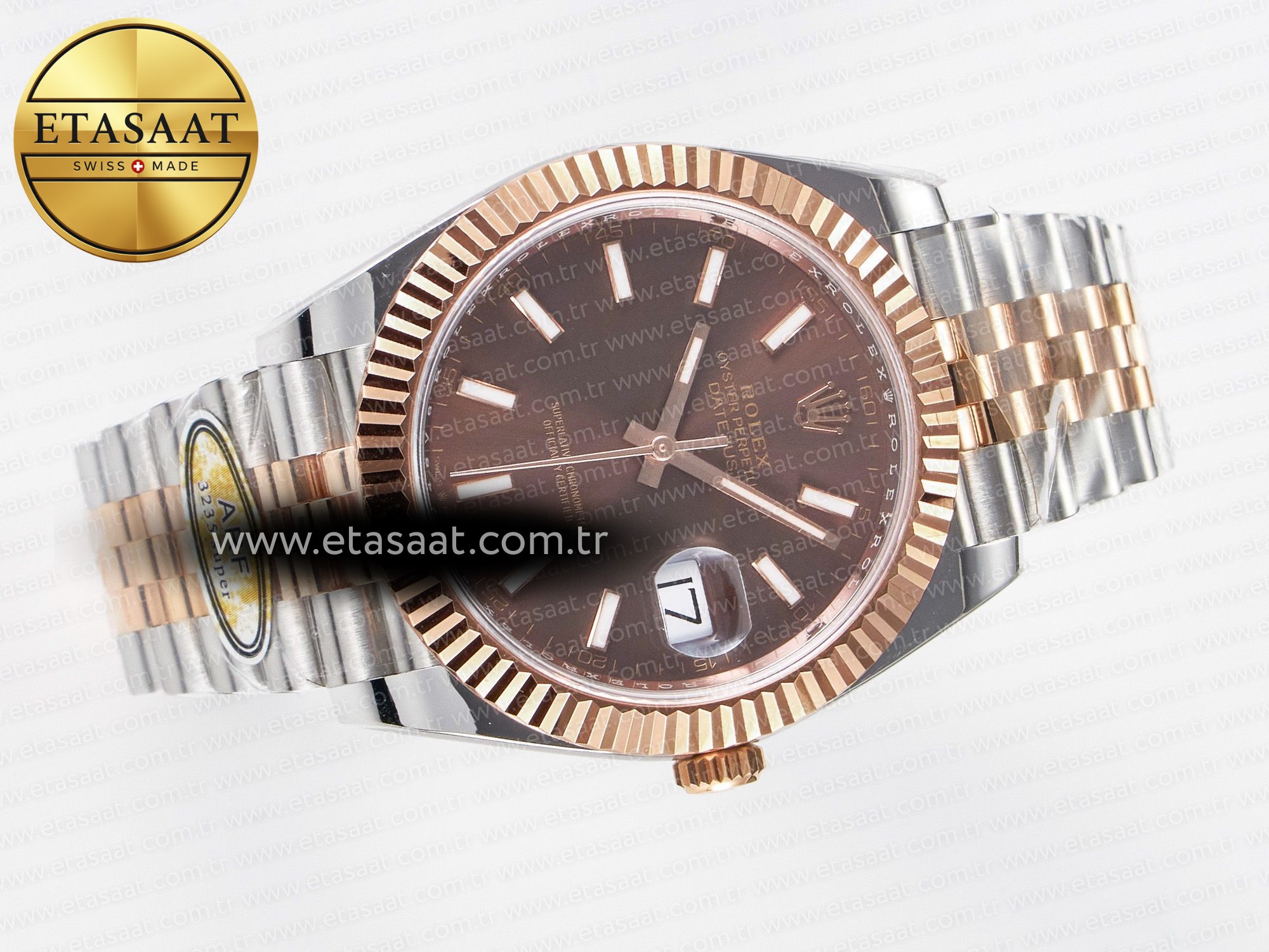 DateJust 41 126331 ARF 1:1 Best Edition 904L Steel Brown Dial on SS/RG Jubilee Bracelet SH3235(Gain Weight) - Resim 5 Rolex DateJust 41 126331 ARF 1:1 Best Edition 904L Steel Brown Dial on SS/RG Jubilee Bracelet SH3235(Gain Weight) - Görsel 5