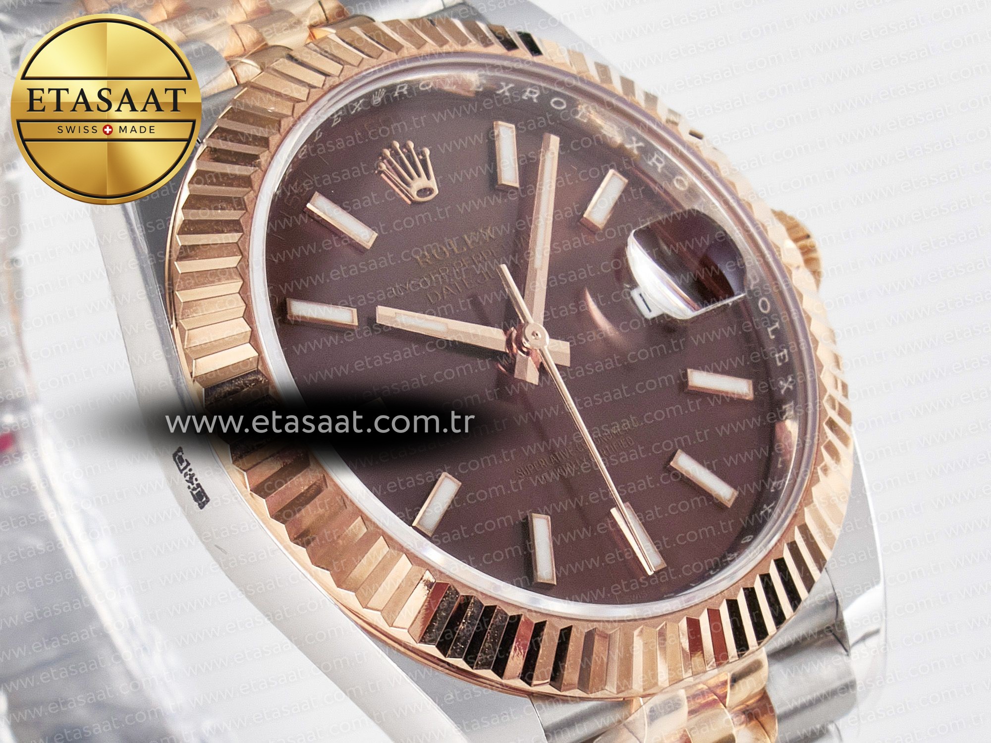 DateJust 41 126331 ARF 1:1 Best Edition 904L Steel Brown Dial on SS/RG Jubilee Bracelet SH3235(Gain Weight) - Resim 7 Rolex DateJust 41 126331 ARF 1:1 Best Edition 904L Steel Brown Dial on SS/RG Jubilee Bracelet SH3235(Gain Weight) - Görsel 7