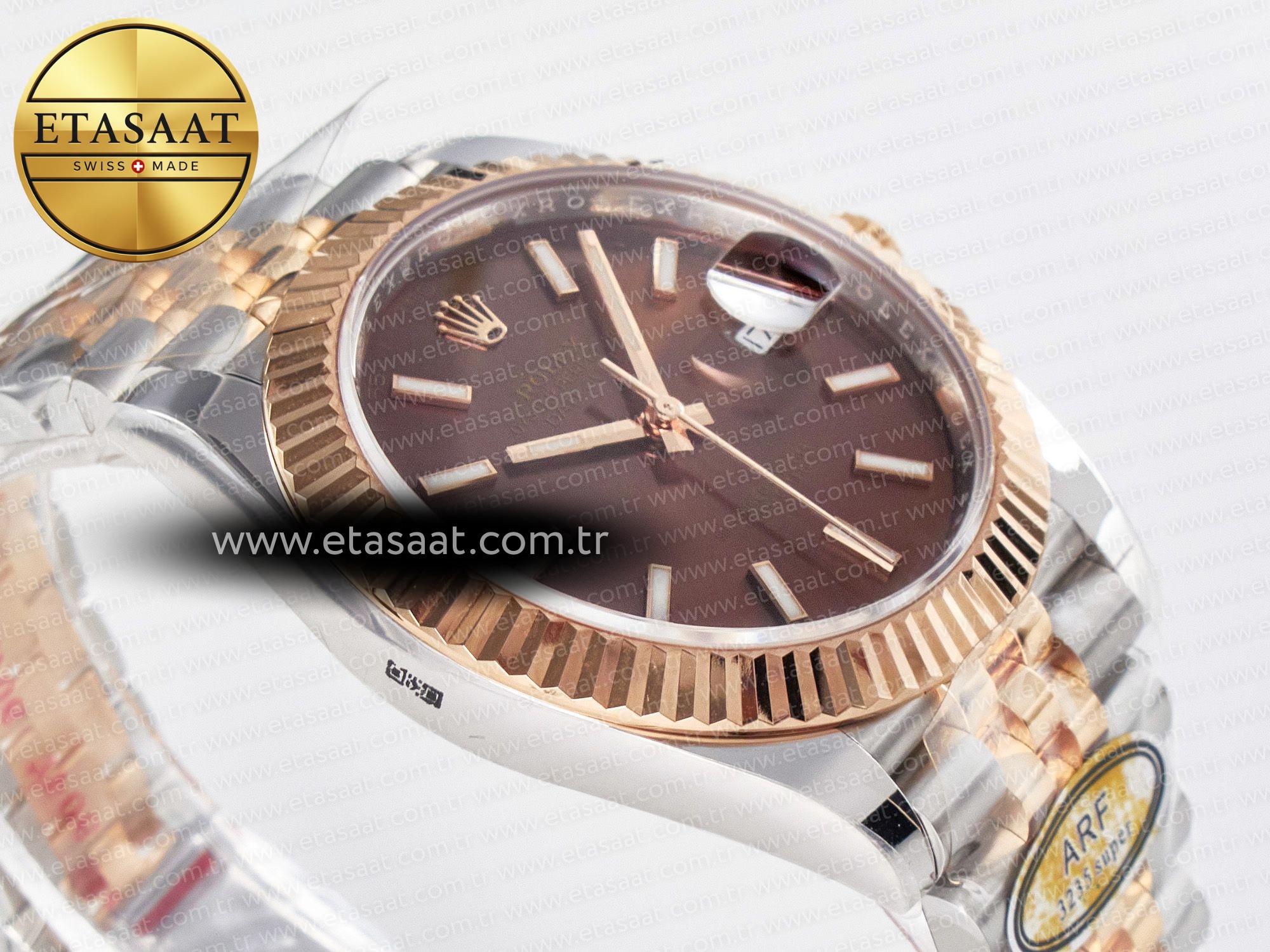 DateJust 41 126331 ARF 1:1 Best Edition 904L Steel Brown Dial on SS/RG Jubilee Bracelet SH3235(Gain Weight) - Resim 8 Rolex DateJust 41 126331 ARF 1:1 Best Edition 904L Steel Brown Dial on SS/RG Jubilee Bracelet SH3235(Gain Weight) - Görsel 8