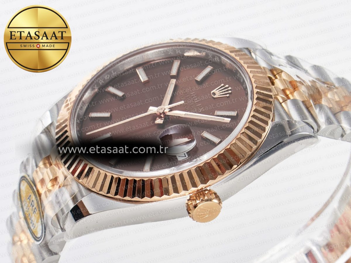 Rolex DateJust 41 126331 ARF 1:1 Best Edition 904L Steel Brown Dial on SS/RG Jubilee Bracelet SH3235（Gain Weight） - Görsel 9
