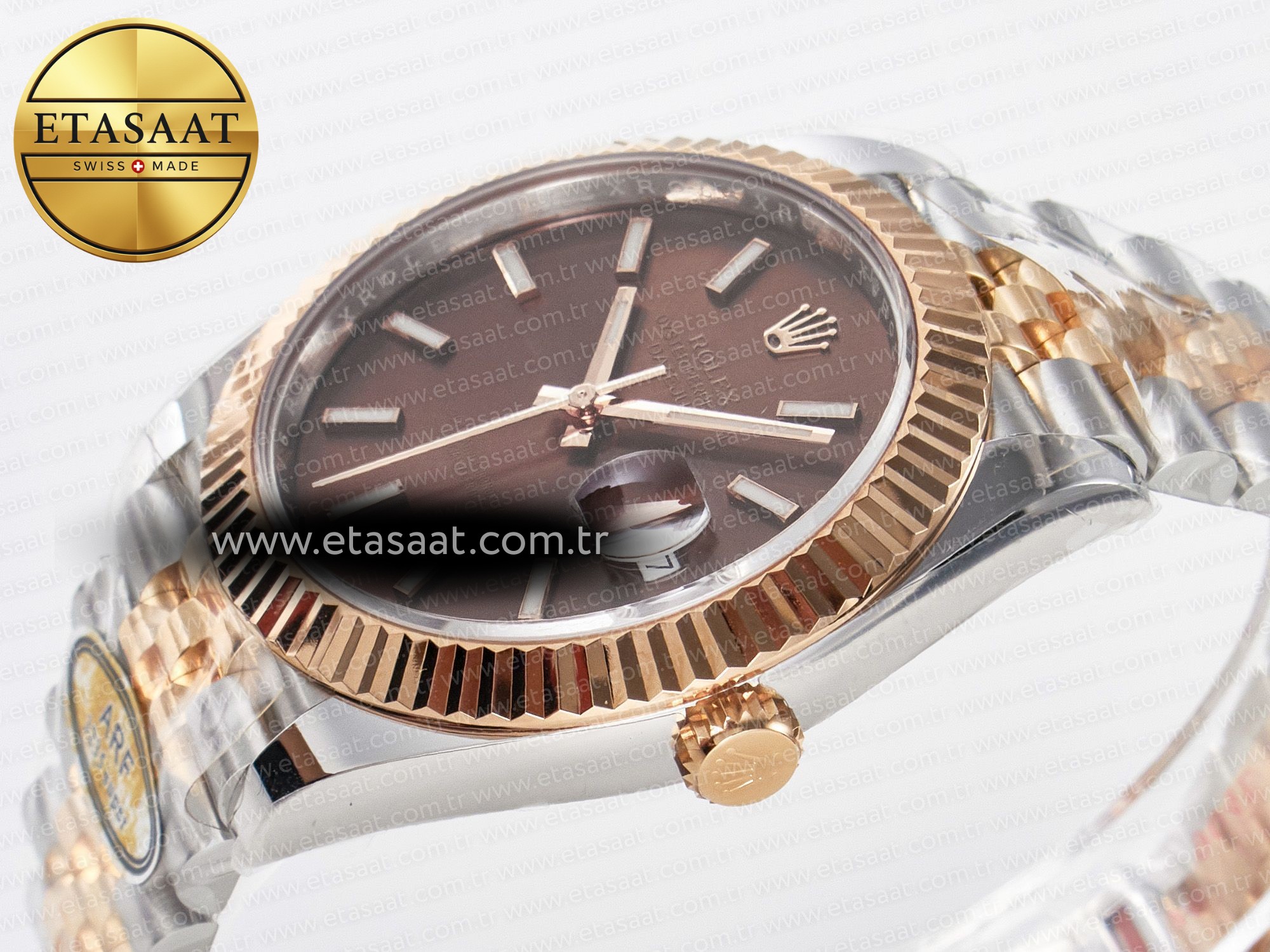 DateJust 41 126331 ARF 1:1 Best Edition 904L Steel Brown Dial on SS/RG Jubilee Bracelet SH3235(Gain Weight) - Resim 9 Rolex DateJust 41 126331 ARF 1:1 Best Edition 904L Steel Brown Dial on SS/RG Jubilee Bracelet SH3235(Gain Weight) - Görsel 9