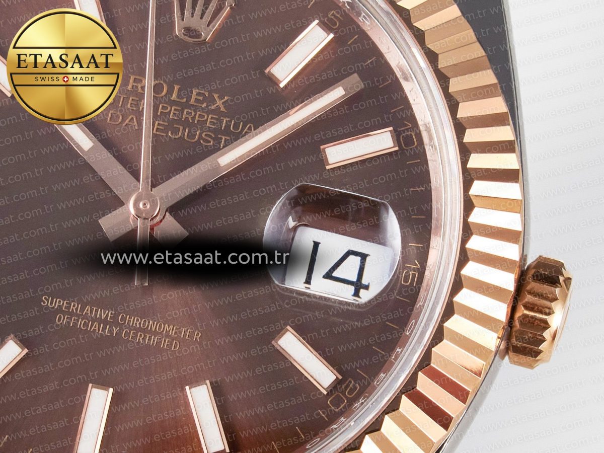 Rolex DateJust 41 126331 ARF 1:1 Best Edition 904L Steel Brown Dial on SS/RG Oyster Bracelet SH3235（Gain Weight） - Görsel 12
