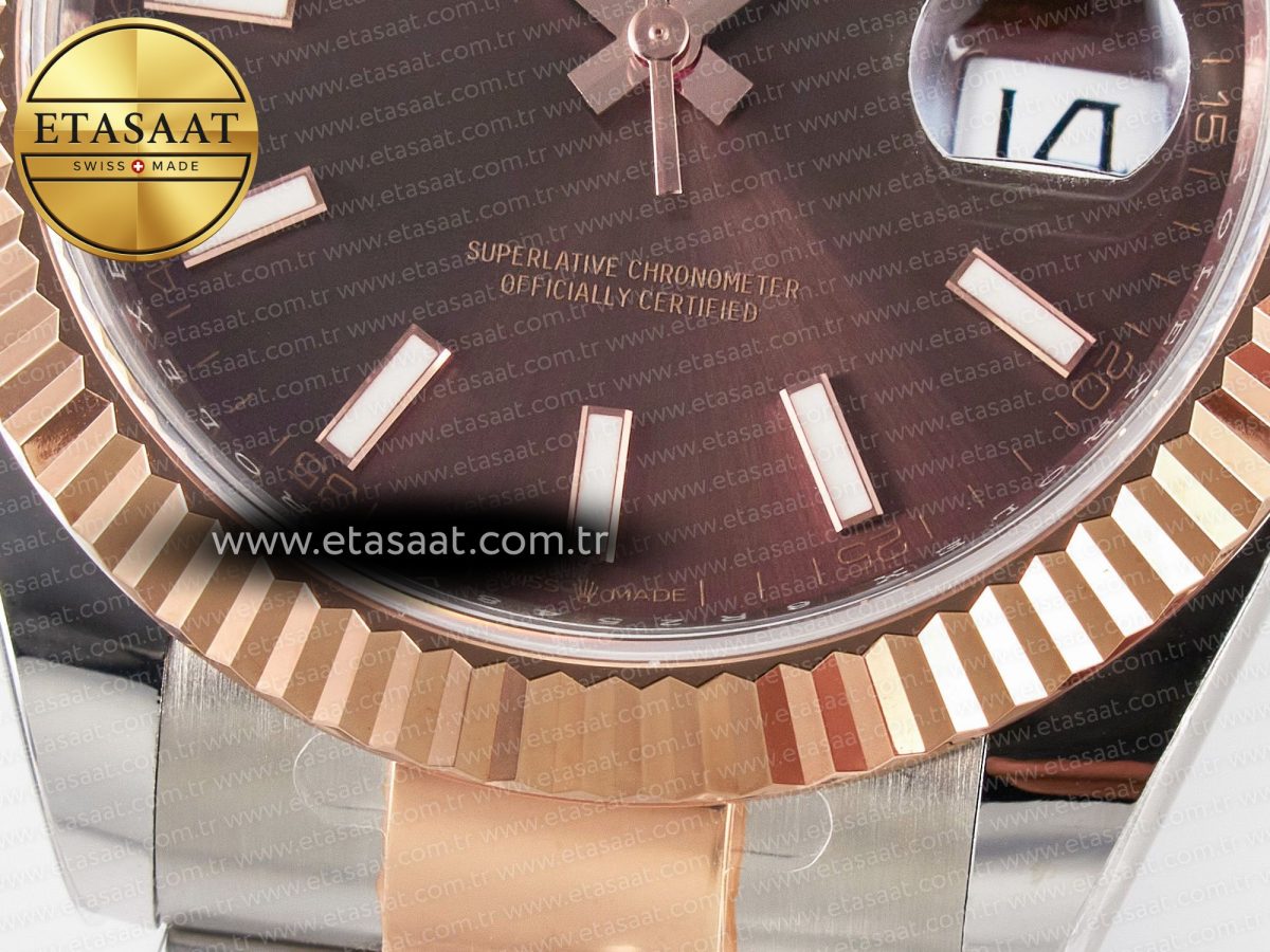 Rolex DateJust 41 126331 ARF 1:1 Best Edition 904L Steel Brown Dial on SS/RG Oyster Bracelet SH3235（Gain Weight） - Görsel 13