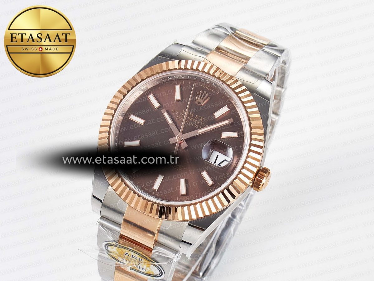 Rolex DateJust 41 126331 ARF 1:1 Best Edition 904L Steel Brown Dial on SS/RG Oyster Bracelet SH3235（Gain Weight） - Görsel 2