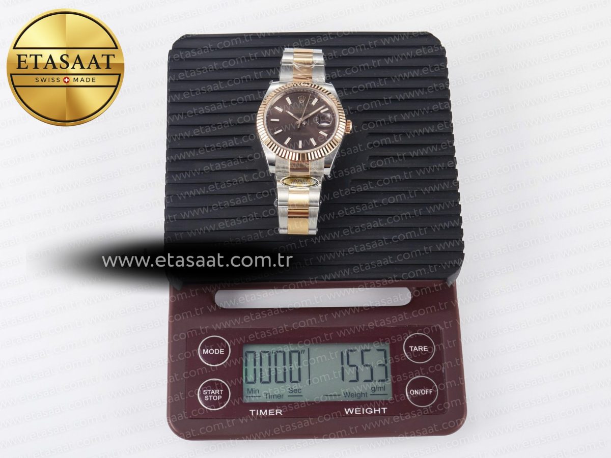 Rolex DateJust 41 126331 ARF 1:1 Best Edition 904L Steel Brown Dial on SS/RG Oyster Bracelet SH3235（Gain Weight） - Görsel 35
