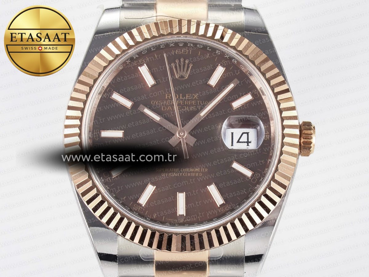 Rolex DateJust 41 126331 ARF 1:1 Best Edition 904L Steel Brown Dial on SS/RG Oyster Bracelet SH3235（Gain Weight） - Görsel 4