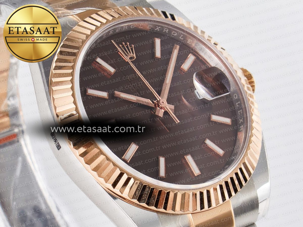 Rolex DateJust 41 126331 ARF 1:1 Best Edition 904L Steel Brown Dial on SS/RG Oyster Bracelet SH3235（Gain Weight） - Görsel 5