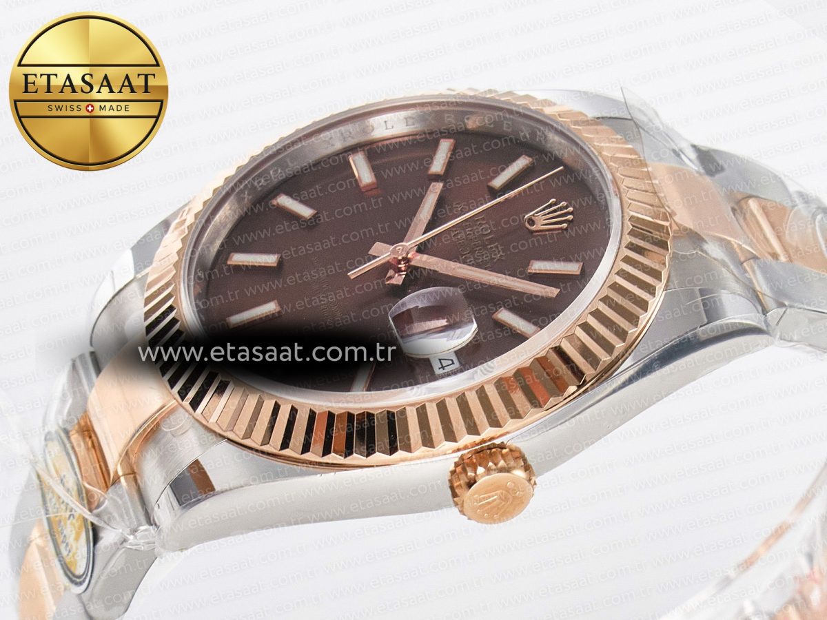 Rolex DateJust 41 126331 ARF 1:1 Best Edition 904L Steel Brown Dial on SS/RG Oyster Bracelet SH3235（Gain Weight） - Görsel 6