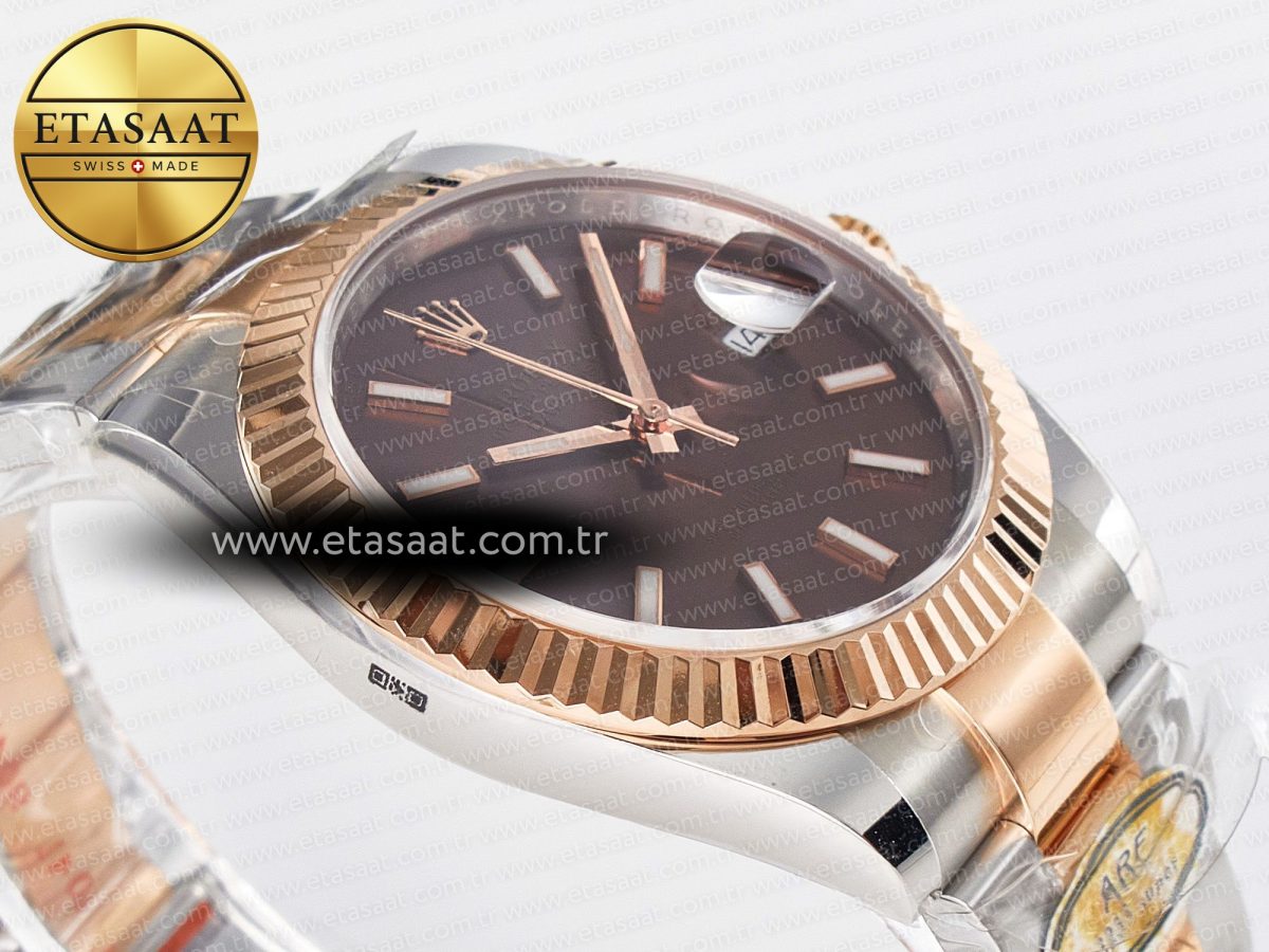 Rolex DateJust 41 126331 ARF 1:1 Best Edition 904L Steel Brown Dial on SS/RG Oyster Bracelet SH3235（Gain Weight） - Görsel 7