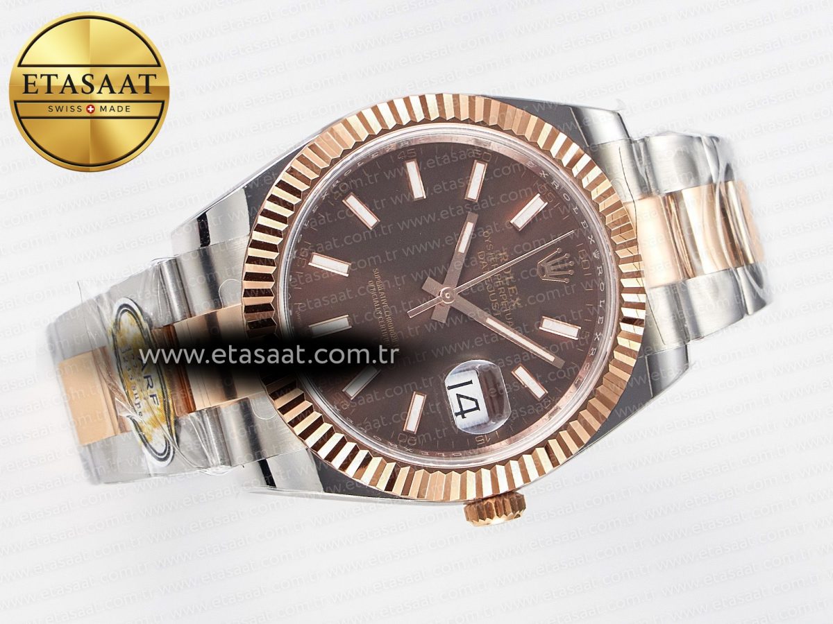 Rolex DateJust 41 126331 ARF 1:1 Best Edition 904L Steel Brown Dial on SS/RG Oyster Bracelet SH3235（Gain Weight） - Görsel 8