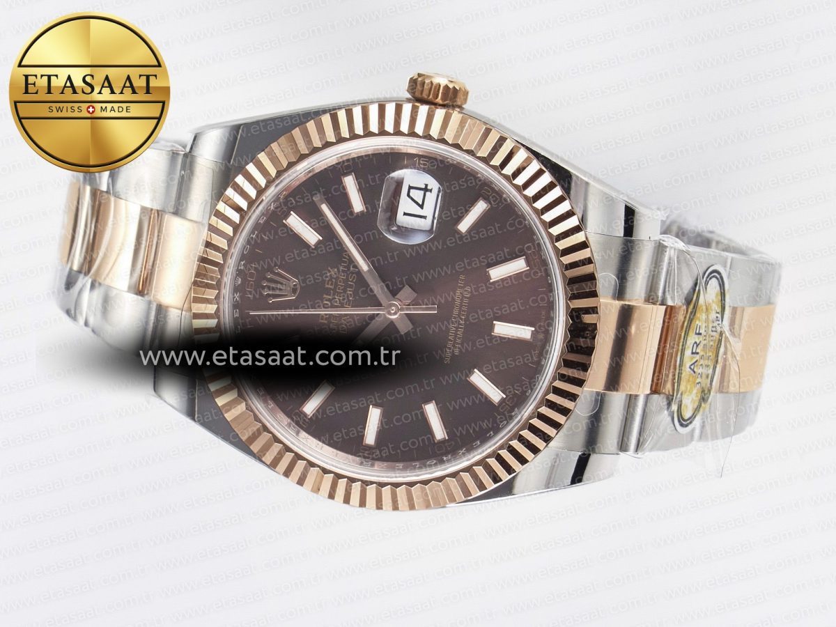 Rolex DateJust 41 126331 ARF 1:1 Best Edition 904L Steel Brown Dial on SS/RG Oyster Bracelet SH3235（Gain Weight） - Görsel 9