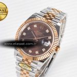 Rolex DateJust 41 126331 ARF 1:1 Best Edition 904L Steel Brown Diamonds Dial on SS/RG Jubilee Bracelet SH3235（Gain Weight）