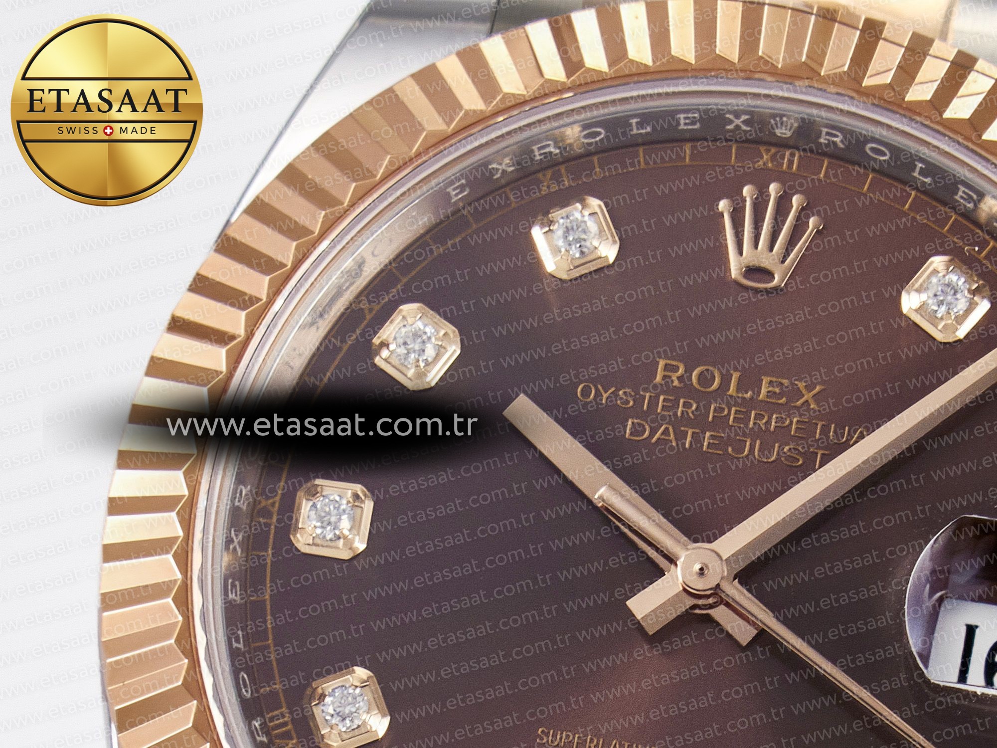 DateJust 41 126331 ARF 1:1 Best Edition 904L Steel Brown Diamonds Dial on SS/RG Oyster Bracelet SH3235(Gain Weight) - Resim 10 Rolex DateJust 41 126331 ARF 1:1 Best Edition 904L Steel Brown Diamonds Dial on SS/RG Oyster Bracelet SH3235(Gain Weight) - Görsel 10
