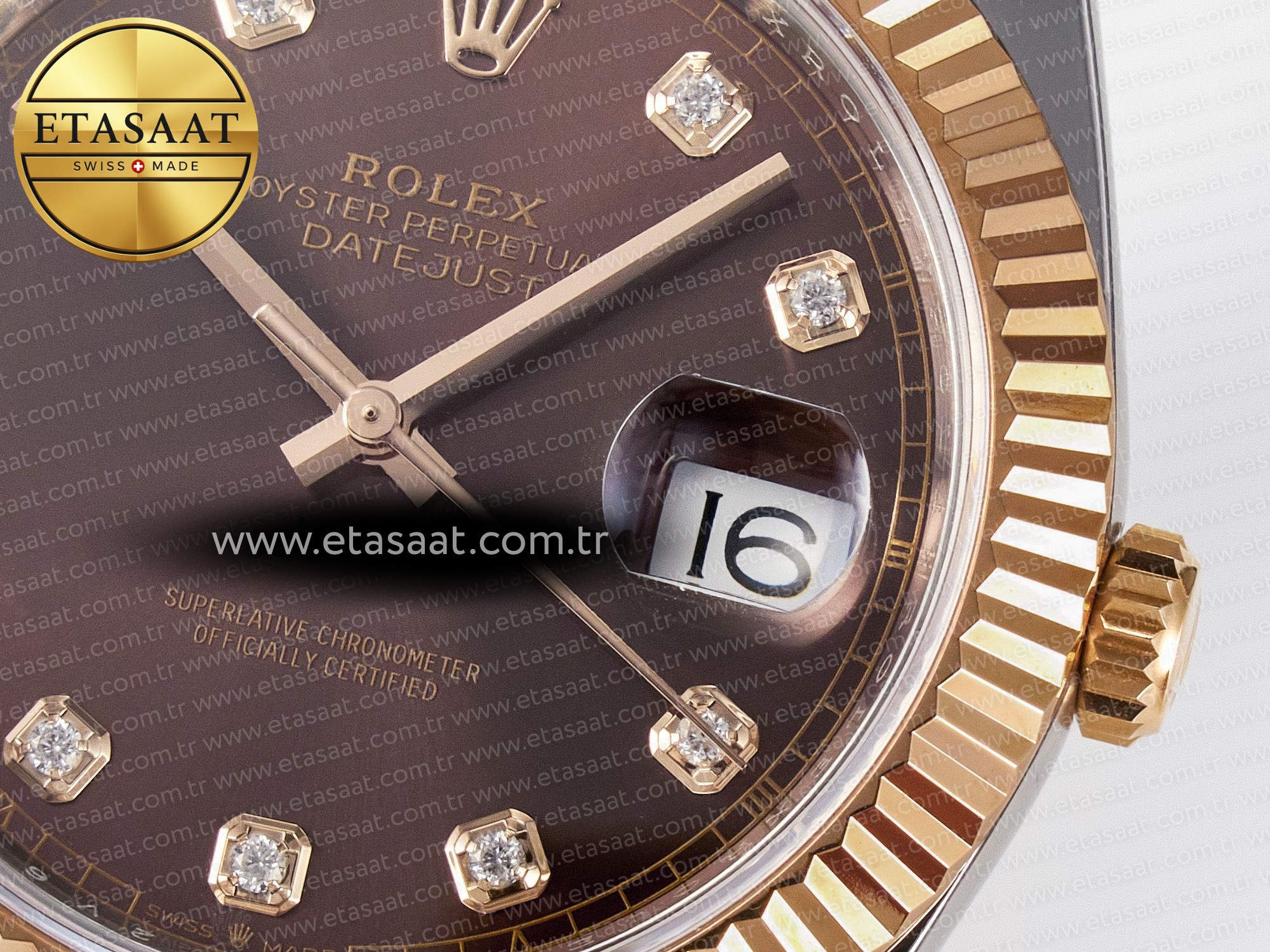 DateJust 41 126331 ARF 1:1 Best Edition 904L Steel Brown Diamonds Dial on SS/RG Oyster Bracelet SH3235(Gain Weight) - Resim 12 Rolex DateJust 41 126331 ARF 1:1 Best Edition 904L Steel Brown Diamonds Dial on SS/RG Oyster Bracelet SH3235(Gain Weight) - Görsel 12