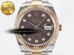 Rolex DateJust 41 126331 ARF 1:1 Best Edition 904L Steel Brown Diamonds Dial on SS/RG Oyster Bracelet SH3235(Gain Weight) - Görsel 4