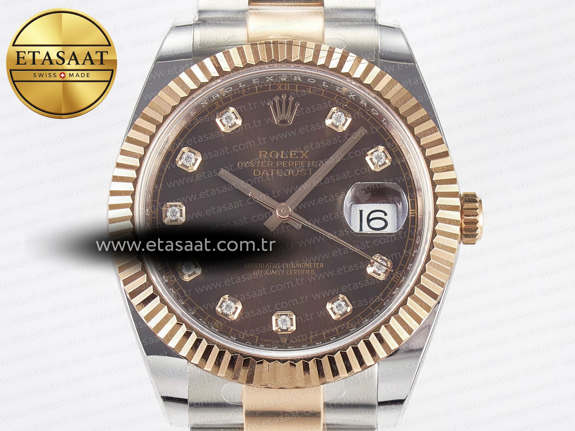DateJust 41 126331 ARF 1:1 Best Edition 904L Steel Brown Diamonds Dial on SS/RG Oyster Bracelet SH3235(Gain Weight) - Resim 4 Rolex DateJust 41 126331 ARF 1:1 Best Edition 904L Steel Brown Diamonds Dial on SS/RG Oyster Bracelet SH3235(Gain Weight) - Görsel 4
