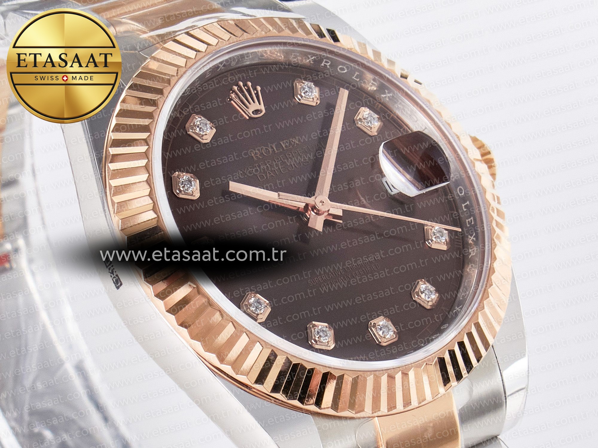 DateJust 41 126331 ARF 1:1 Best Edition 904L Steel Brown Diamonds Dial on SS/RG Oyster Bracelet SH3235(Gain Weight) - Resim 5 Rolex DateJust 41 126331 ARF 1:1 Best Edition 904L Steel Brown Diamonds Dial on SS/RG Oyster Bracelet SH3235(Gain Weight) - Görsel 5