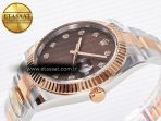 Rolex DateJust 41 126331 ARF 1:1 Best Edition 904L Steel Brown Diamonds Dial on SS/RG Oyster Bracelet SH3235(Gain Weight) - Görsel 6