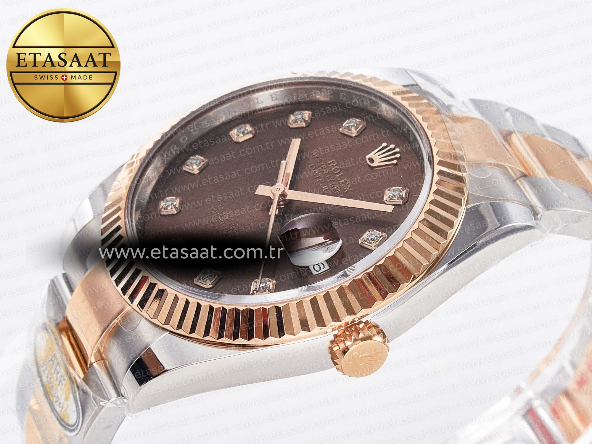 DateJust 41 126331 ARF 1:1 Best Edition 904L Steel Brown Diamonds Dial on SS/RG Oyster Bracelet SH3235(Gain Weight) - Resim 6 Rolex DateJust 41 126331 ARF 1:1 Best Edition 904L Steel Brown Diamonds Dial on SS/RG Oyster Bracelet SH3235(Gain Weight) - Görsel 6