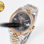 Rolex DateJust 41 126331 ARF 1:1 Best Edition 904L Steel Gray Dial Green Roman Marker on SS/RG Jubilee Bracelet SH3235（Gain Weight）