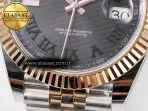 Rolex DateJust 41 126331 ARF 1:1 Best Edition 904L Steel Gray Dial Green Roman Marker on SS/RG Jubilee Bracelet SH3235（Gain Weight） - Görsel 13