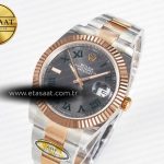 Rolex DateJust 41 126331 ARF 1:1 Best Edition 904L Steel Gray Dial Green Roman Marker on SS/RG Oyster Bracelet SH3235（Gain Weight）