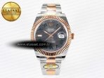Rolex DateJust 41 126331 ARF 1:1 Best Edition 904L Steel Gray Dial Green Roman Marker on SS/RG Oyster Bracelet SH3235(Gain Weight) - Görsel 3