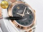 Rolex DateJust 41 126331 ARF 1:1 Best Edition 904L Steel Gray Dial Green Roman Marker on SS/RG Oyster Bracelet SH3235（Gain Weight） - Görsel 5